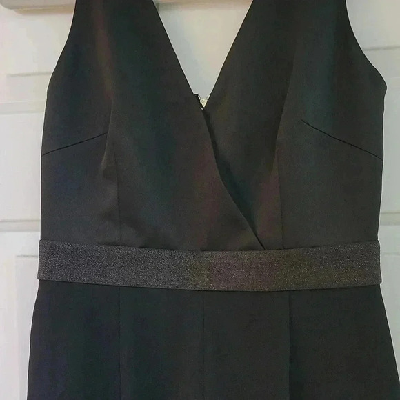 Ted Baker Black V-Neck Jumpsuit Size 1 Sparkle Ossia Pant Trim Strappy - Picture 6 of 12